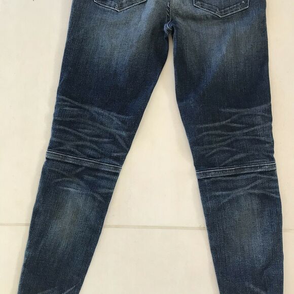 Simon Miller Distressed Moto Low Rise Stretch Skinny Denim Jeans - Picture 9 of 11